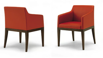 DELANO - Upholstered leather easy chair with armrests by HUGUES CHEVALIER - view 3